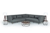 Divani Casa Conway Mid-Century Grey Fabric Sectional Sofa / VGKK2615-GRY