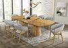 Modrest Truman - Mid-Century Modern Natural Oak Extendable Dining Table + 8 Chairs Set / VGMA-MIT-5346-EXTSET-NAT