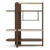Modrest Denali - Mid-Century Modern Walnut + Tea Glass + Gold Left-Facing Shelf / VGCS-DS-24127-L