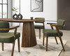Modrest Sacks - Mid-Century Modern Green Fabric + Walnut Dining Chair / VGMA-MI-1288-WAL
