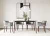 Modrest Castillo + Jordan - Modern Grey Fabric + Walnut 5-Piece Dining Set / VGMA-MIT-5303-5PC-SET