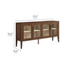Nell 72" Glass Door Sideboard Storage Display Cabinet / EEI-7319