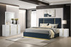Ines 4-piece Queen Bedroom Set Navy and White High Gloss / CS-223091NVYQ-S4