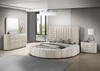 Sonya 4-piece Upholstered Eastern King Bedroom Set Ivory / CS-360111KE-S4