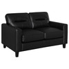 Scotland 2-piece Faux Leather Upholstered Sofa Set Black / CS-504664-S2