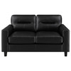 Scotland Faux Leather Upholstered Track Arm Loveseat Black / CS-504665