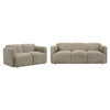 Dorset 2-piece Upholstered Round Track Arm Sofa Set Brown / CS-509814-S2