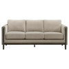 Islington Fabric Upholstered Panel Arm Sofa Taupe / CS-511101