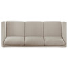 Islington Fabric Upholstered Panel Arm Sofa Taupe / CS-511101