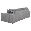 Jacana Corduroy Upholstered Dual Power Chaise Sofa Grey / CS-600536P
