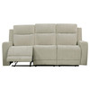 Kennett Chenille Upholstered Power Reclining Sofa Ivory / CS-610151P
