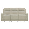 Kennett Chenille Upholstered Power Reclining Sofa Ivory / CS-610151P