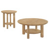 Ottowa 2-piece Round Wood Coffee Table Set Washed Oak / CS-706298-S2