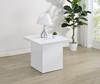 Devar Square Engineered Wood Side End Table White High Gloss / CS-710897
