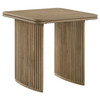 Adina Square Wood Side End Table Distressed Light Brown / CS-722857