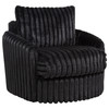 Sarco Corduroy Upholstered Swivel Accent Arm Chair Black / CS-902542