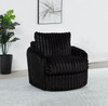 Sarco Corduroy Upholstered Swivel Accent Arm Chair Black / CS-902542