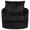 Sarco Corduroy Upholstered Swivel Accent Arm Chair Black / CS-902542