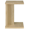 Clower Engineered Wood C-Shaped Sofa Side Table Light Oak / CS-930275