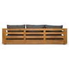 Renava Santorini - Outdoor Grey Olefin Fabric + Natural Teak Sofa Set / VGEF-CROVIE-SET