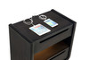 Leandro 2-drawer LED Nightstand with USB Burnished Black / CS-222492