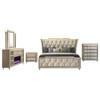 Lorient 5-piece Queen Bedroom Set Ivory and Camel / CS-222661Q-S5B