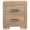Arielle 2-drawer Bedroom Nightstand with Casters Light Oak / CS-223112