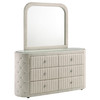 Sonya 6-drawer Upholstered Bedroom Dresser with Mirror Ivory / CS-360113M