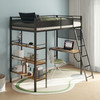 Campus 3-shelf Metal Twin Workstation Loft Bed Matte Black / CS-460332BLK