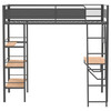 Campus 3-shelf Metal Twin Workstation Loft Bed Matte Black / CS-460332BLK