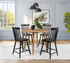 Andrews 5-piece Round Counter Dining Set Light Ash and Black / CS-122508-S5B