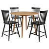 Andrews 5-piece Round Counter Dining Set Light Ash and Black / CS-122508-S5B
