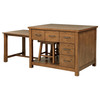 Mayfair 3-piece Kitchen Island with Extension Table Dark Oak / CS-182446