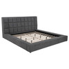 Dreux Upholstered California King Panel Platform Bed Grey / CS-315948GRYKW