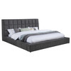 Dreux Upholstered California King Panel Platform Bed Grey / CS-315948GRYKW