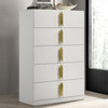 BASILDON Chest, White/Gold / FM7271WH-C