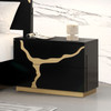 GOLDSBERG Nightstand, Black/Gold / FM7425BK-N