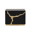 GOLDSBERG Nightstand, Black/Gold / FM7425BK-N