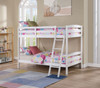 CANDICE Twin/Twin Bunk Bed, White / FM-BK002WH