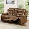 EZEKIUS Loveseat, Manual Recline, Brown / FM6011BR-LV-M