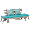 MAUI Convertible Sofa Daybed, Gray/Turquoise / GM-1015