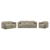 Dorset 3-piece Upholstered Round Track Arm Sofa Set Brown / CS-509814-S3
