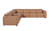 DivanItalia Genuine Italian Leather Cognac 7-Piece L-Shaped Modular Power Reclining Sectional Sofa with 3 Power Recliners / 1224-COGNAC-7PC-3PWR-SECTIONAL