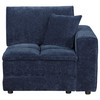 Atlantic Corduroy Upholstered RAF Arm Chair Blue / CS-551824RAF