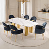 Northall 7 Pc. Dining Table Set, Black Chair / FM37004WH-T-7PC-05BK