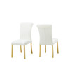 Holstebro White Side Chair (2/CTN), Gold Frame / FM37007GW-SC-2PK
