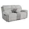 Dionysus Manual Reclining Loveseat w/ Console, USB & LED / FM64004GY-LV-M