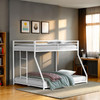 Rothwell Twin/Full Metal Bunk Bed, Matte White / FM-BK1200WH-TF