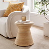 Tavi Hourglass Natural Rattan Round Side Table / EEI-7360