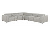 DivanItalia Genuine Italian Leather Light Grey 7-Piece L-Shaped Modular Power Reclining Sectional Sofa  /  1224-LT-GREY-7PC-3PWR-SECTIONAL